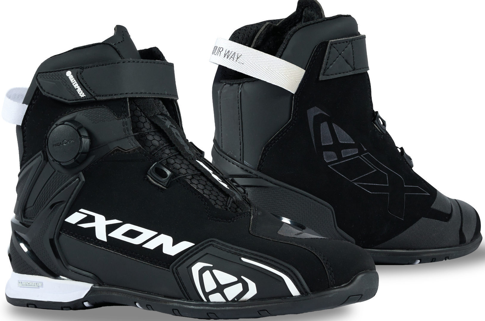 Ixon Bull 2 Scarpe da moto impermeabili Nero Bianco 42