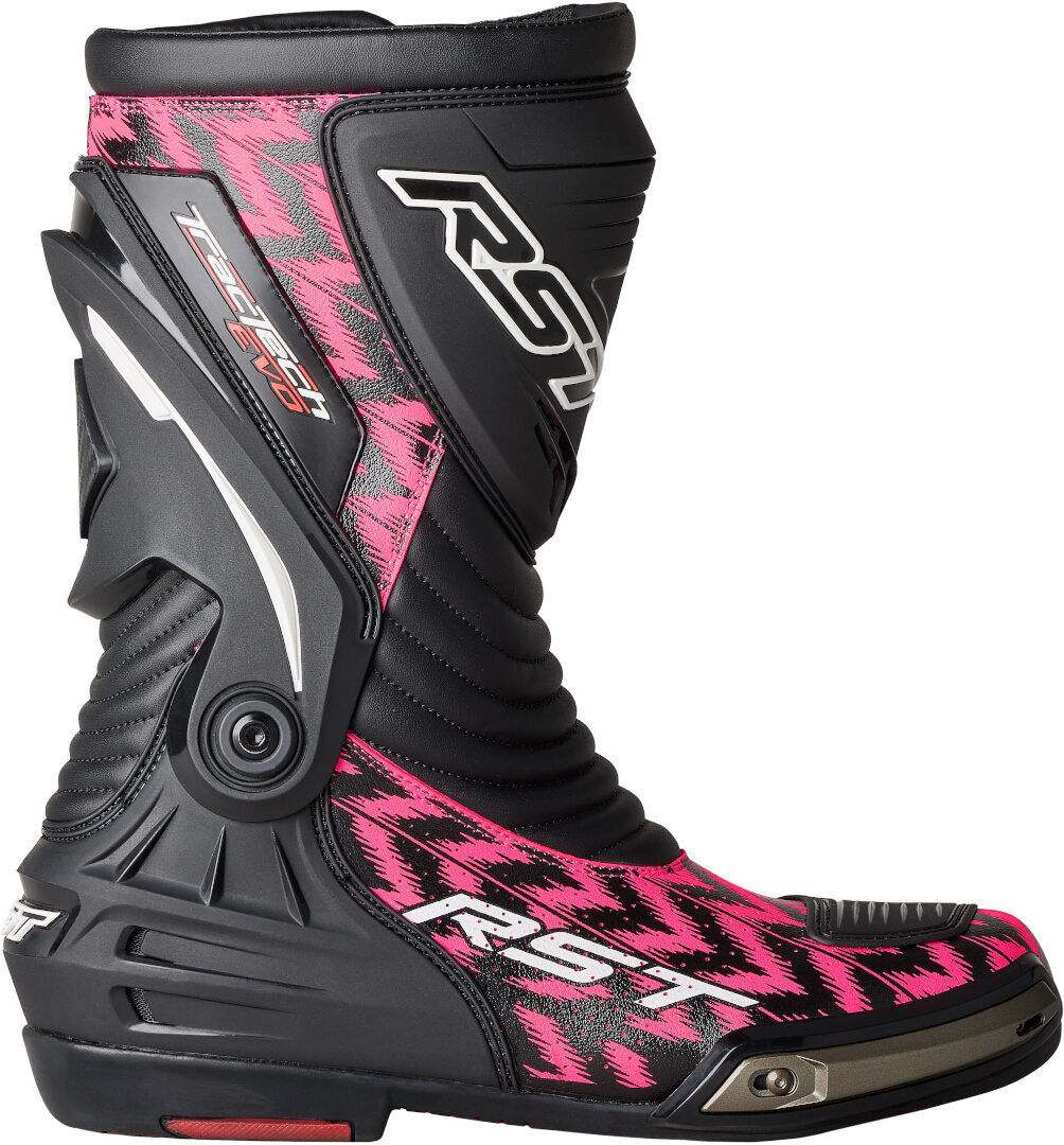 RST Tractech Evo III Sport Ltd. Dazzle Pink Stivali da moto traforati Nero Rosa 42