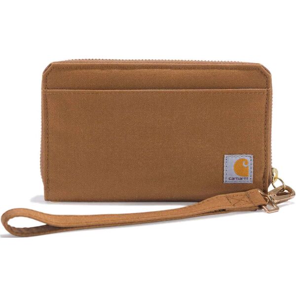 carhartt nylon duck lay-flat clutch portafoglio donna marrone unica taglia