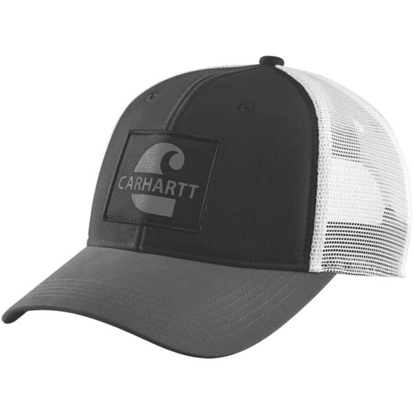 carhartt canvas mesh-back core graphic berretto nero bianco unica taglia