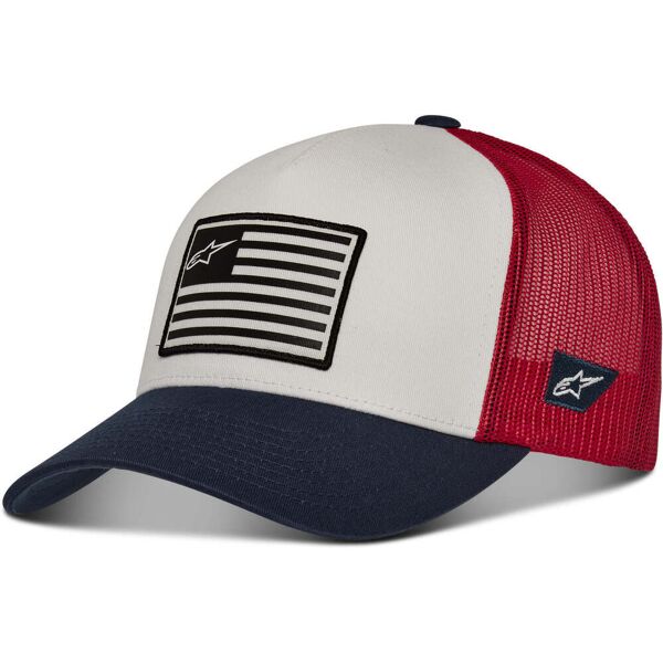 alpinestars flag snapback berretto bianco rosso unica taglia