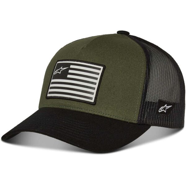 alpinestars flag snapback berretto verde unica taglia