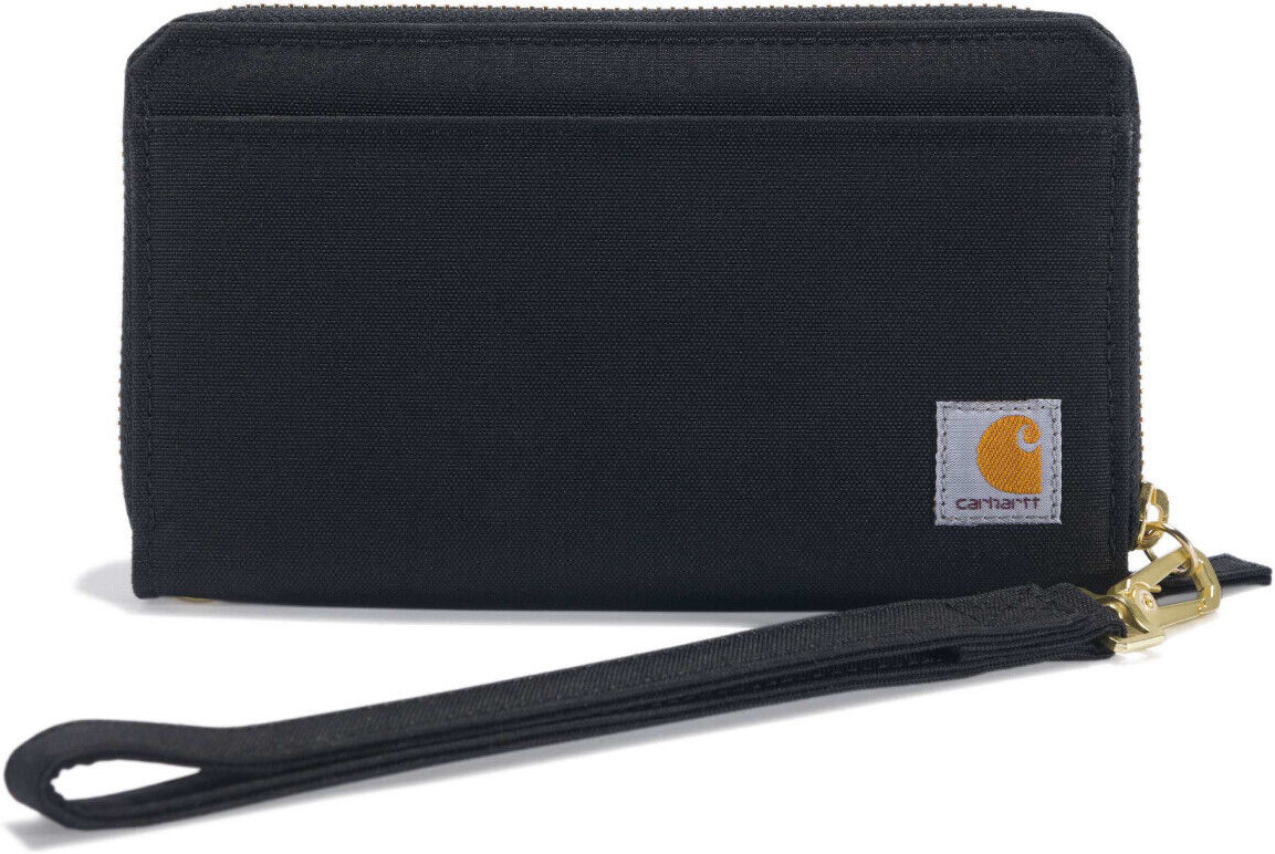 carhartt nylon duck lay-flat clutch portafoglio donna nero unica taglia