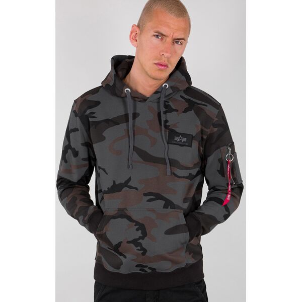 alpha back print camo felpa nero multicolore xs