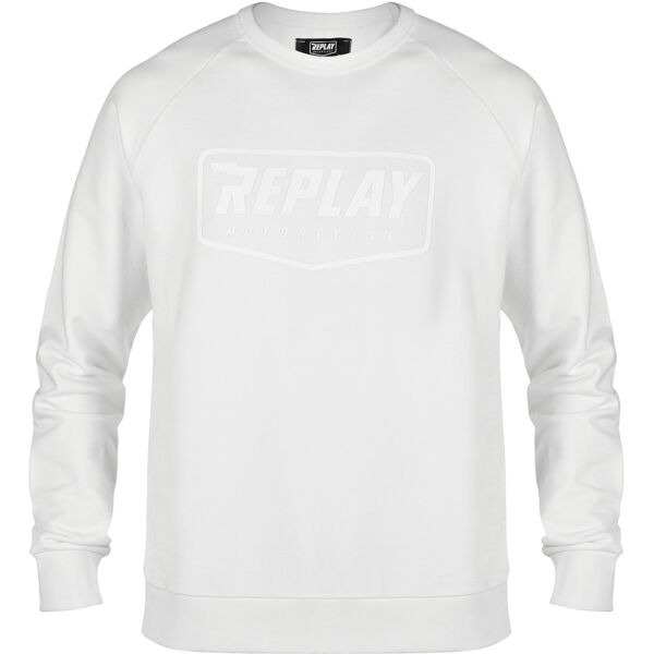 replay logo maglione bianco l