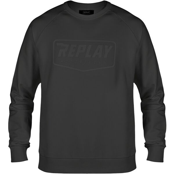 replay logo maglione nero 2xl