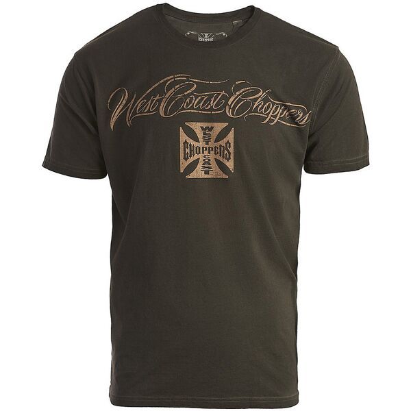 west coast choppers eagle crest maglietta verde marrone m