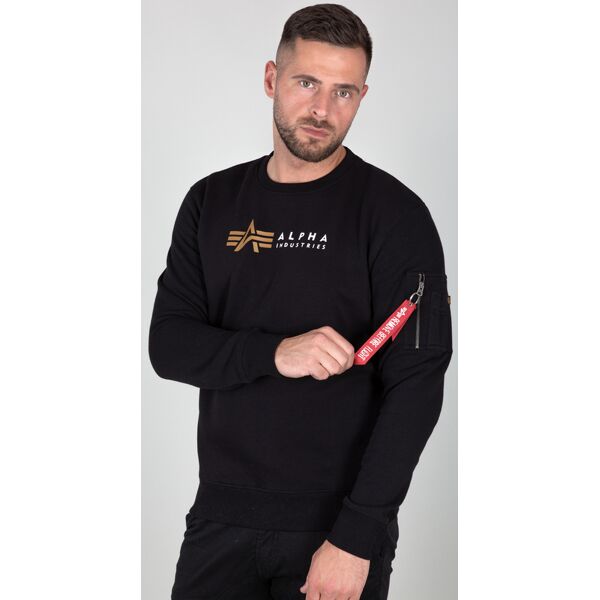 alpha label pullover nero s