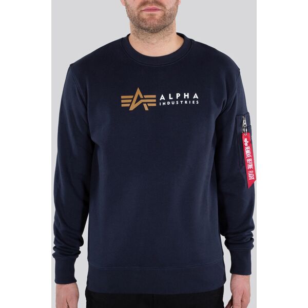 alpha label pullover blu m