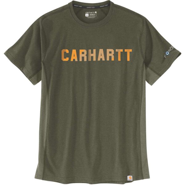 carhartt force flex block logo maglietta verde xl