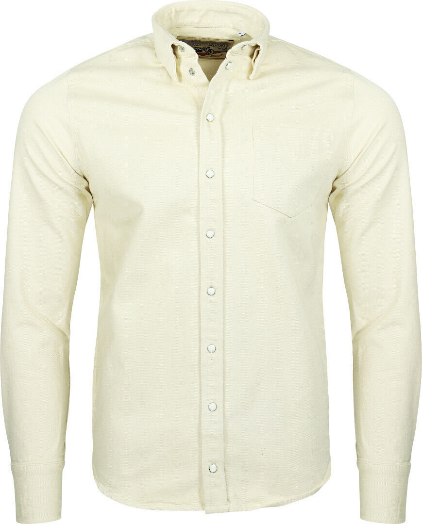 Rokker Prevelly Selvage Ecru Denim camicia Bianco Giallo 3XL