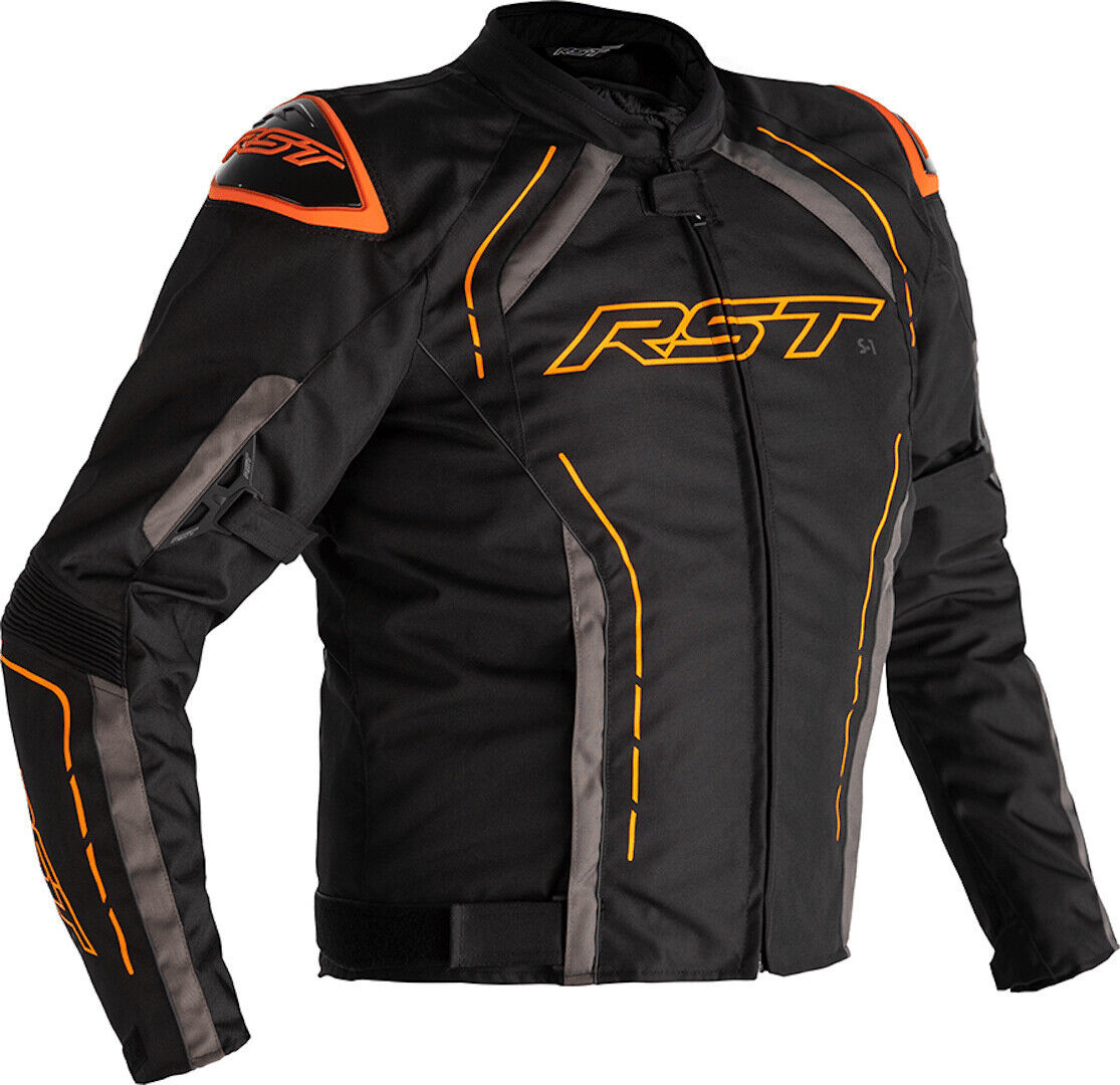 RST S-1 Giacca tessile moto Nero Grigio Arancione 2XL