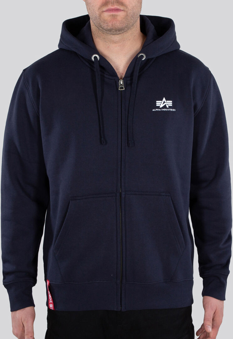 Alpha Basic Felpa con cappuccio con zip Blu S