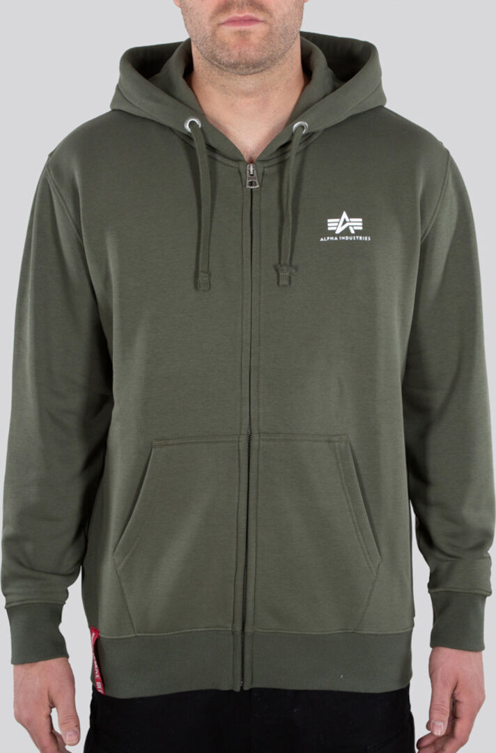 Alpha Basic Felpa con cappuccio con zip Verde S