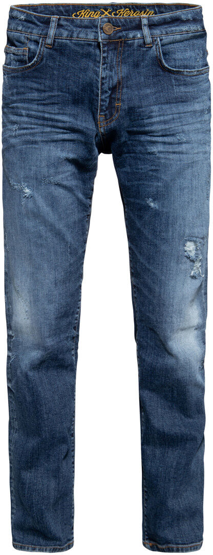 King Kerosin Robin Destroyed Bleached Jeans Blu 38