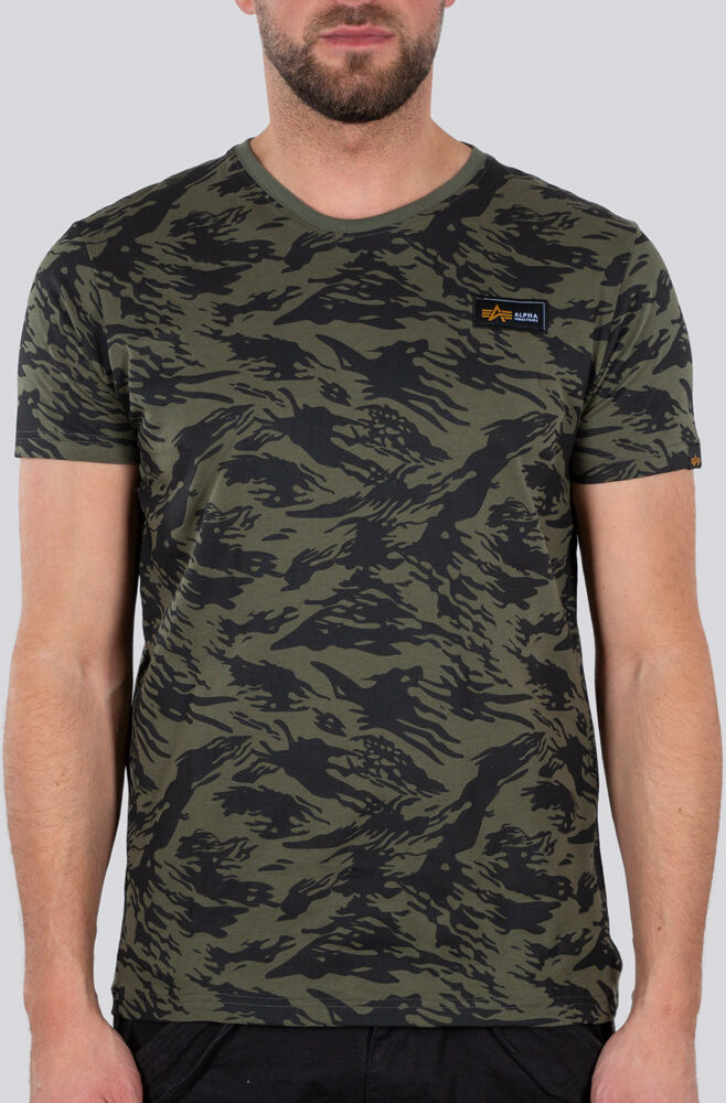 Alpha Tactical Camo T Brushstroke Maglietta Nero Verde XS