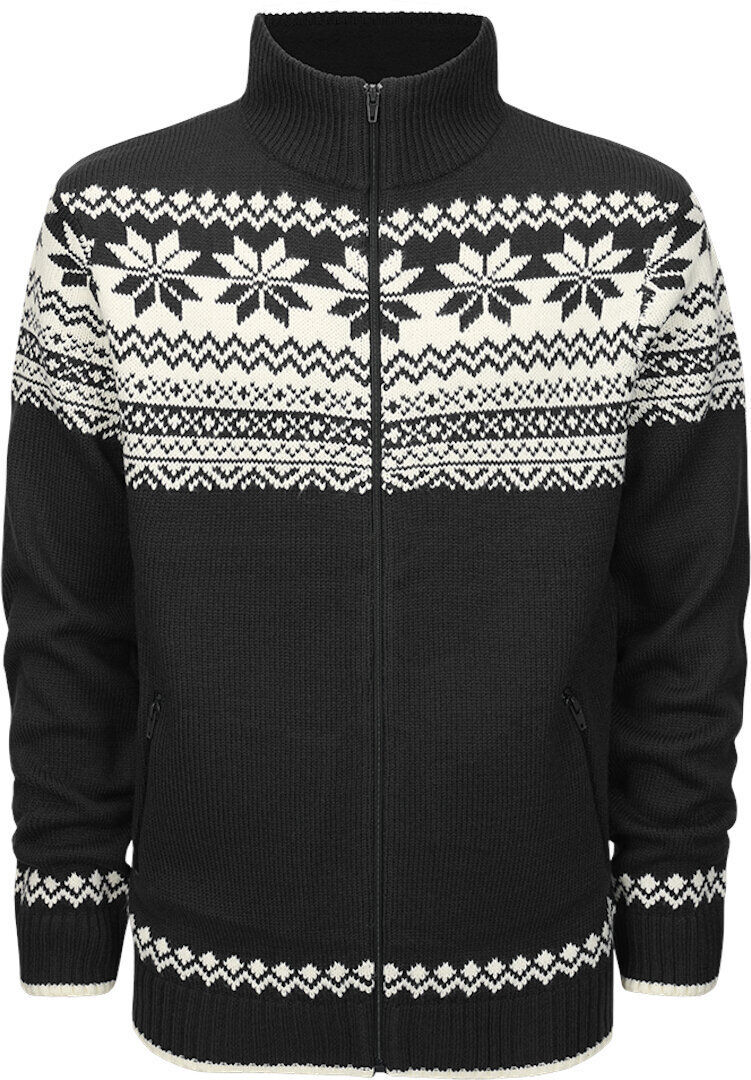 Brandit Norweger Zip Pullover Nero Bianco S