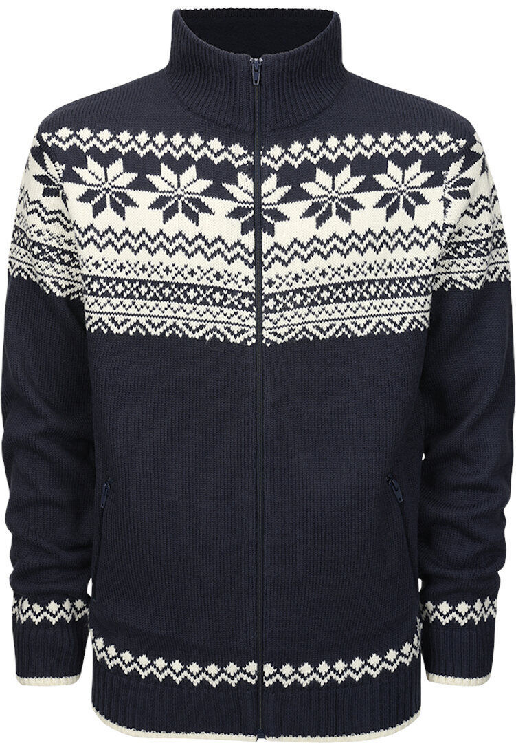 Brandit Norweger Zip Pullover Bianco Blu S