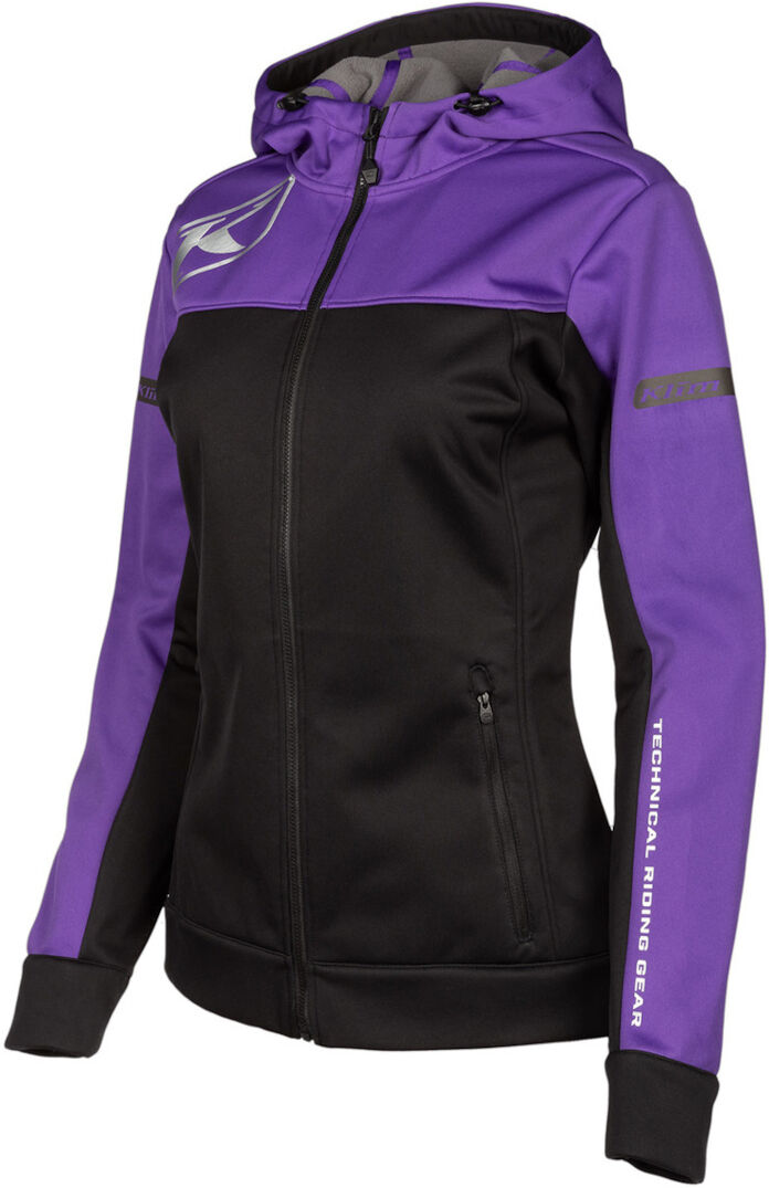 Klim Evolution Felpa con cappuccio con zip delle ragazze giovanili Nero Porpora XL