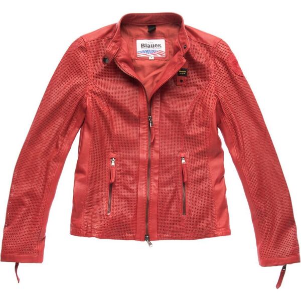 blauer usa miller giacca in pelle perforata ladies rosso m