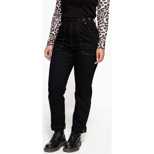 king kerosin queen kerosin 50´s vintage fit black jeans donna nero 26