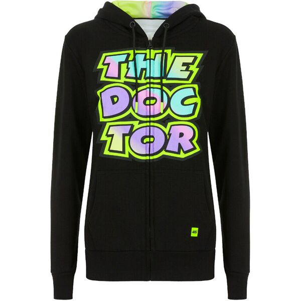 vr46 the doctor felpa con cappuccio da donna nero multicolore s