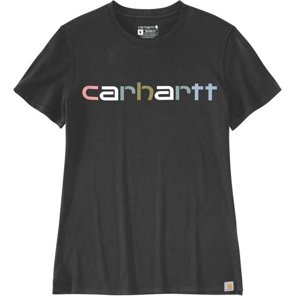 carhartt relaxed fit lightweight multi color logo graphic t-shirt donna nero xs