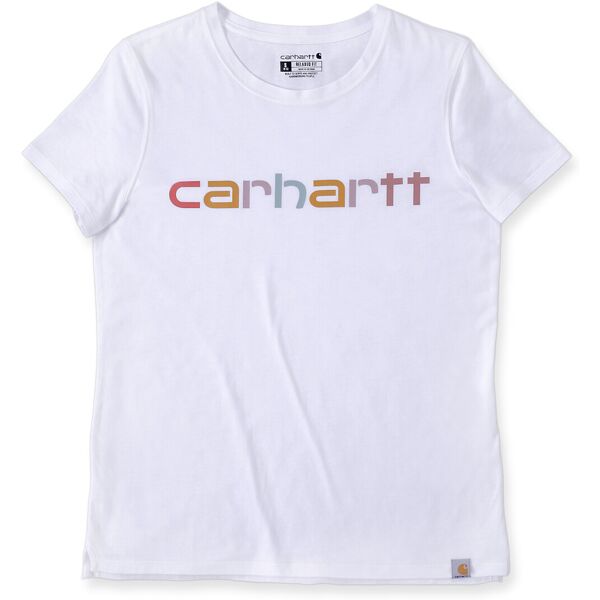 carhartt relaxed fit lightweight multi color logo graphic t-shirt donna bianco m