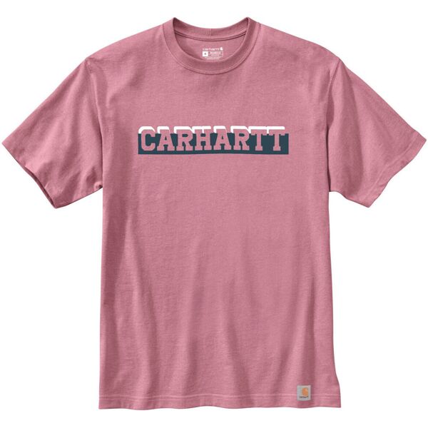 carhartt relaxed fit heavyweight logo graphic maglietta rosa l