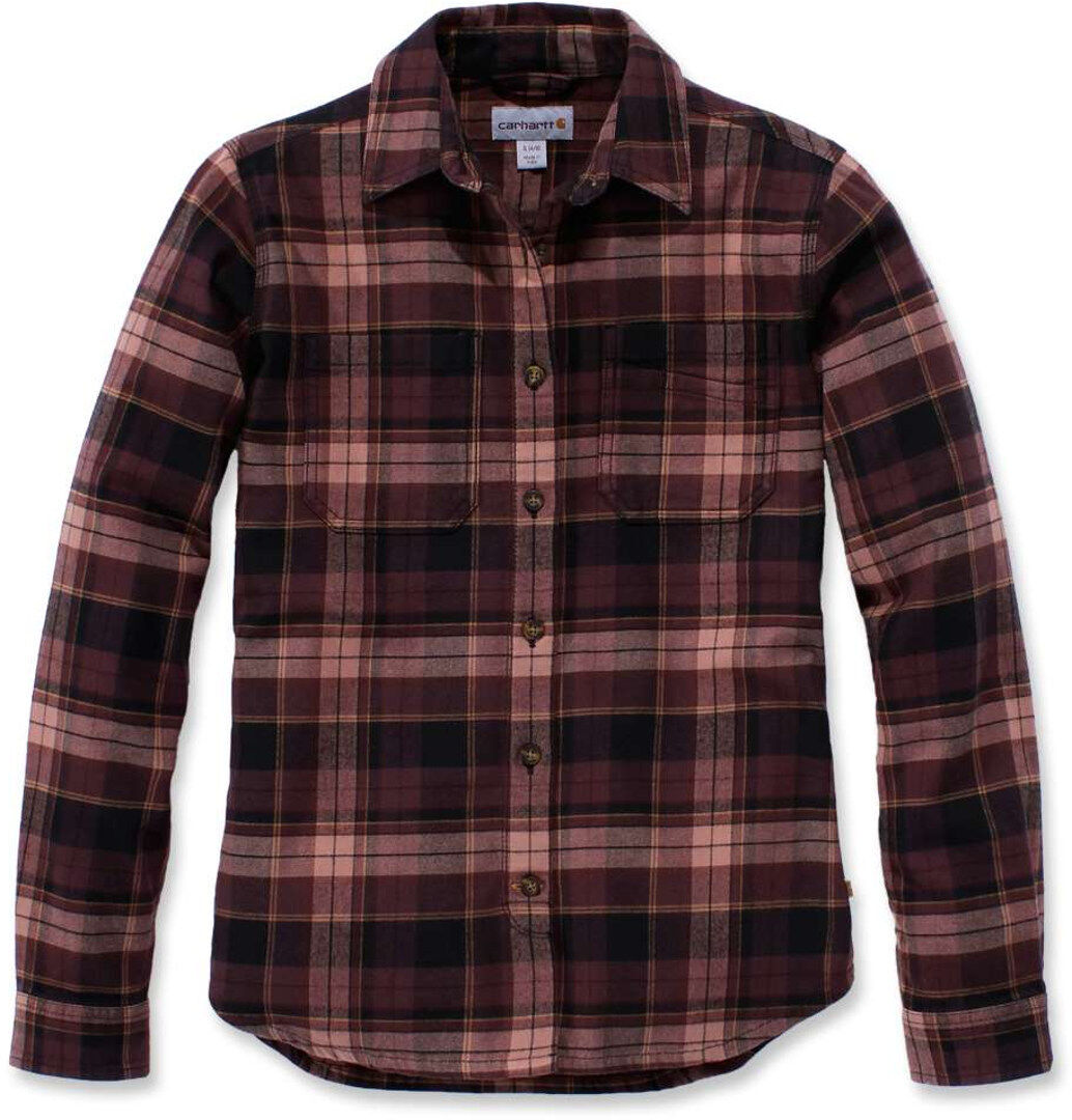 Carhartt Hamilton Ladies Flannel Camicia Nero Rosso XS