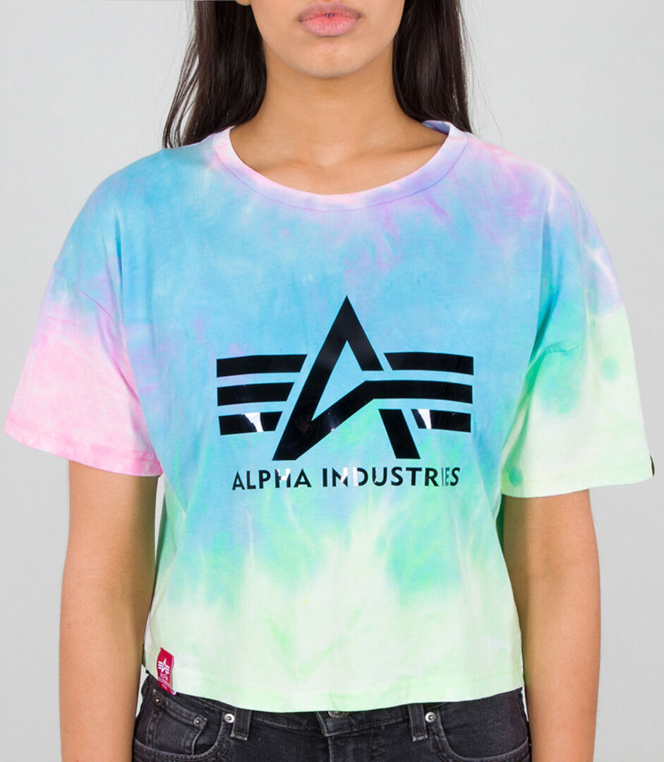Alpha Big A Batik T-shirt da donna Verde Blu Porpora XS