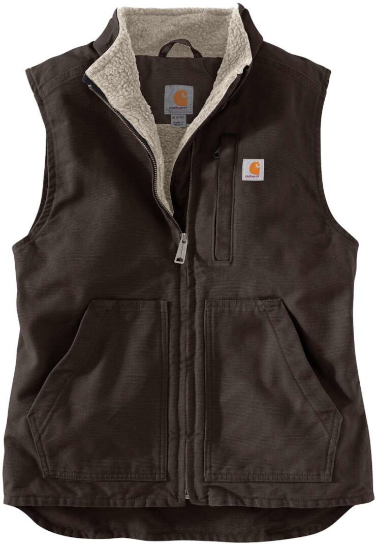 Carhartt Sherpa Lined Mock Neck Gilet donna Marrone XS