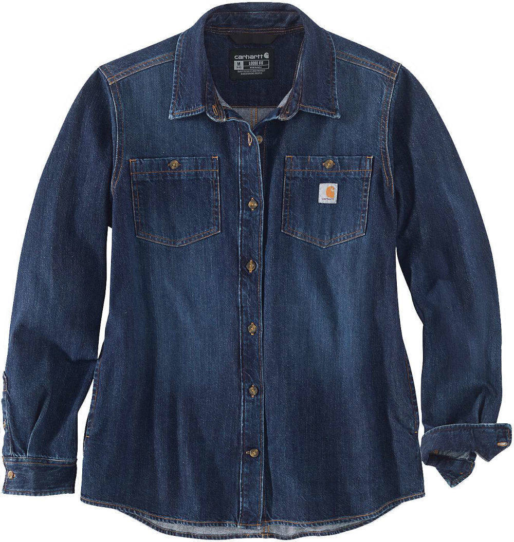 Carhartt Midweight Denim Camicia Da Donna Blu M