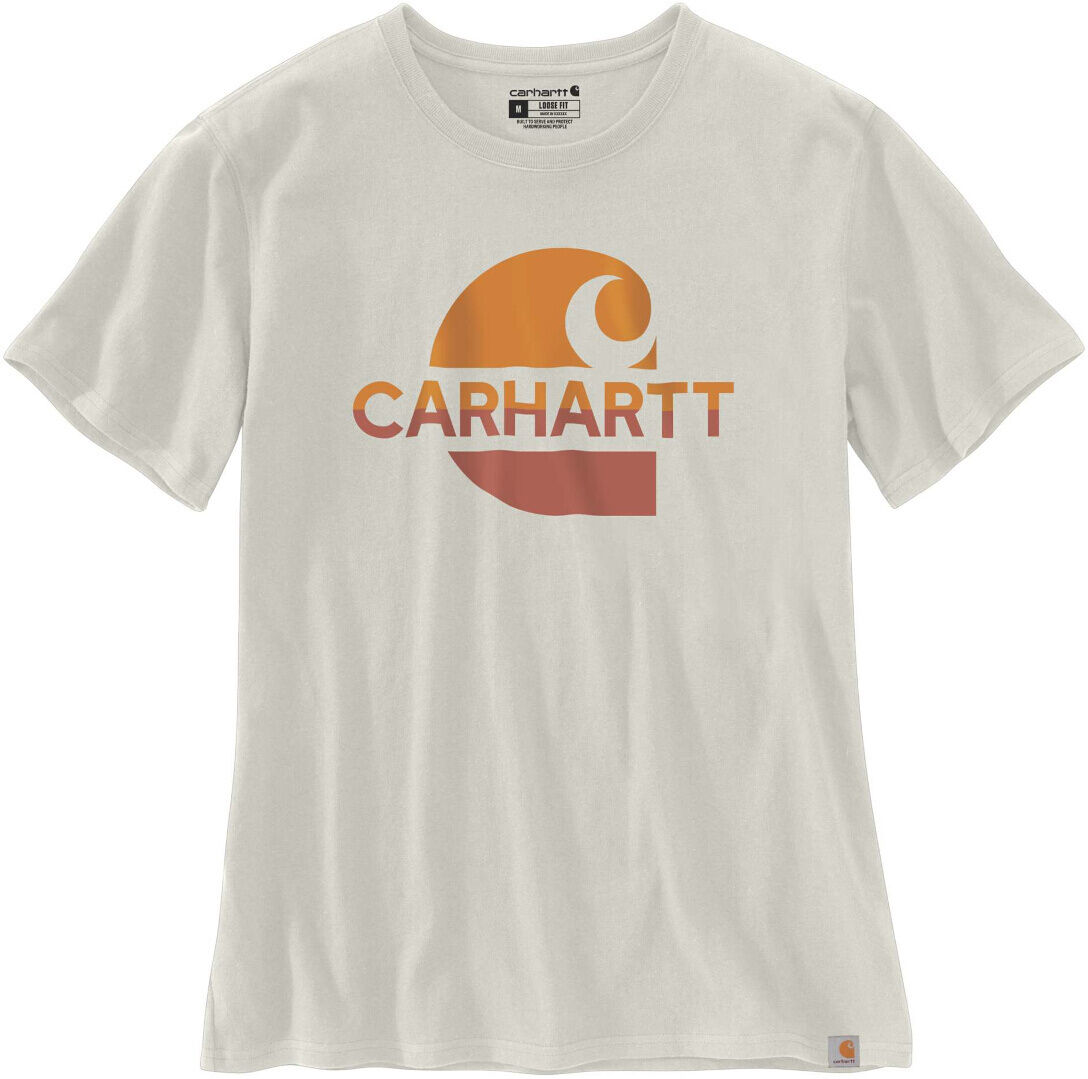 Carhartt Loose Fit Heavyweight Faded C Graphic T-Shirt Donna Beige XS