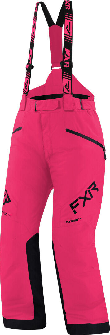 FXR Fresh 2023 Pantaloni con bretelle da donna in motoslitta Nero Rosa S 30