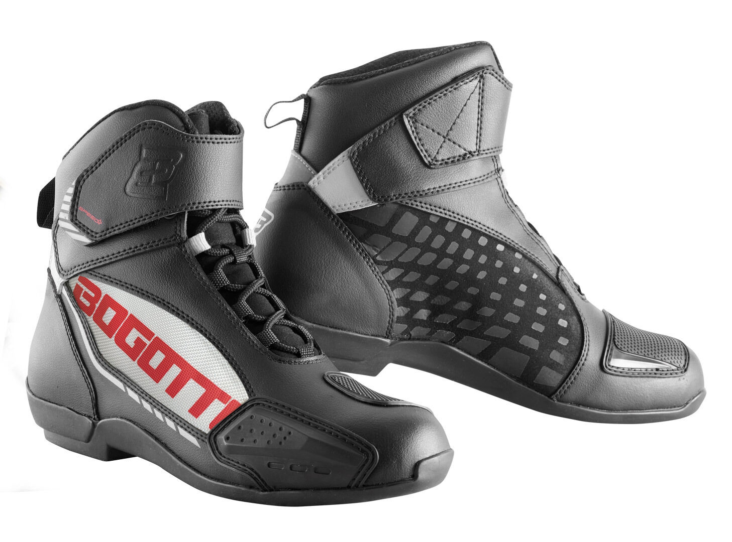 Bogotto GPX Scarpe Moto Nero Bianco Rosso 42