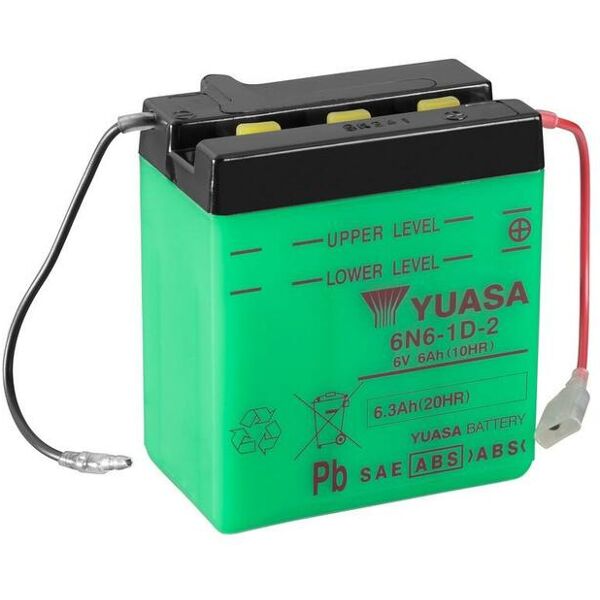 yuasa batteria  convenzionale senza acid pack - 6n6-1d-2 batteria senza pacco acido