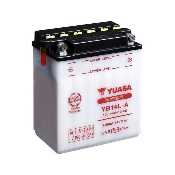 yuasa batteria  convenzionale senza acid pack - yb14l-a batteria senza pacco acido