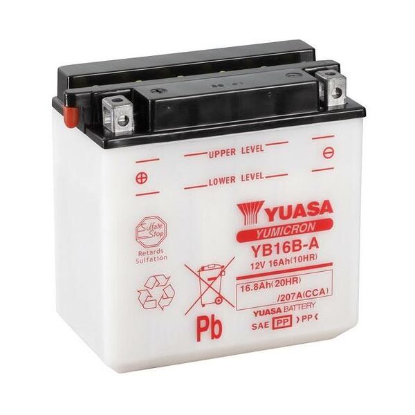 yuasa batteria  convenzionale senza acid pack - yb16b-a batteria senza pacco acido