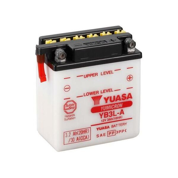 yuasa batteria  convenzionale senza acid pack - yb3l-a batteria senza pacco acido