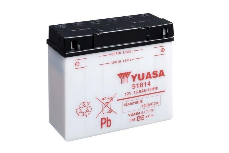 YUASA Batteria  convenzionale senza acid pack - 51814 Batteria senza pacco acido