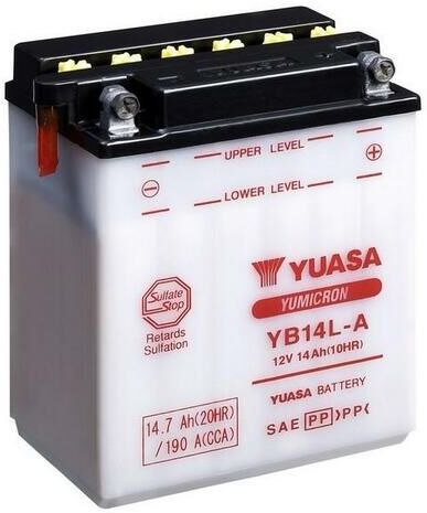 YUASA Batteria  convenzionale senza acid Pack - YB14L-A Batteria senza pacco acido