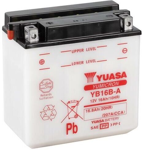 YUASA Batteria  convenzionale senza acid pack - YB16B-A Batteria senza pacco acido