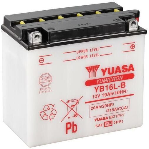 YUASA Batteria  convenzionale senza acid pack - YB16L-B Batteria senza pacco acido