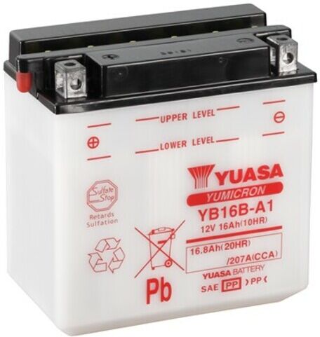 YUASA Batteria  convenzionale senza acid pack - YB16BA-1 Batteria senza pacco acido