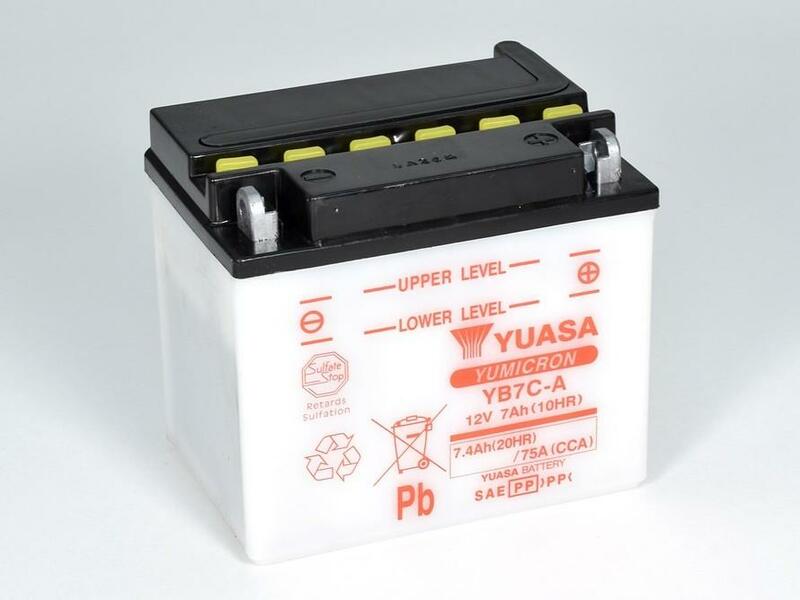 YUASA Batteria  convenzionale senza acid Pack - YB7C-A Batteria senza pacco acido