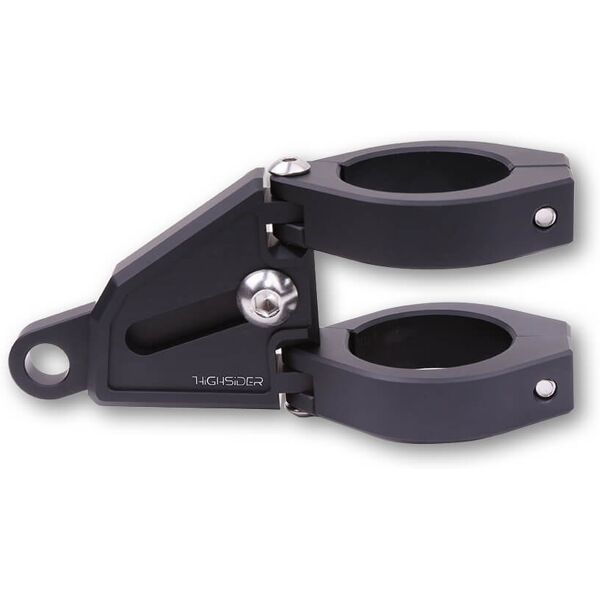 highsider set portalampada cnc in alluminio extend per í ̃ 38-41 mm, lunghezza regolabile, nero nero