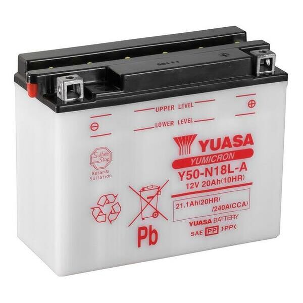 yuasa batteria  convenzionale senza acid pack - y50-n18l-a batteria senza pacco acido