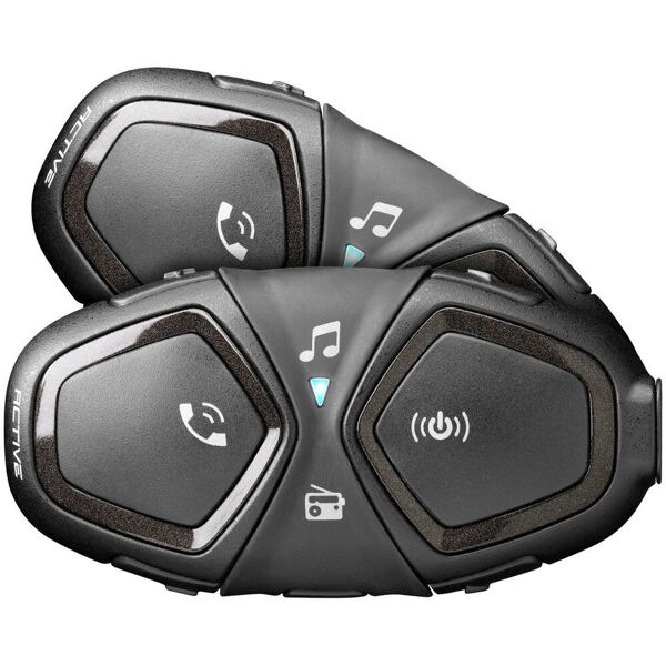 interphone active bluetooth comunicazione sistema double pack nero unica taglia