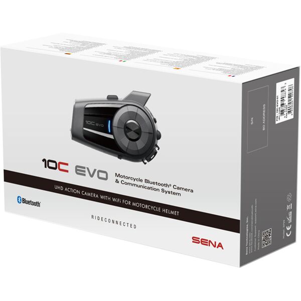 sena 10c evo camera bluetooth sistema di comunicazione single pack nero unica taglia